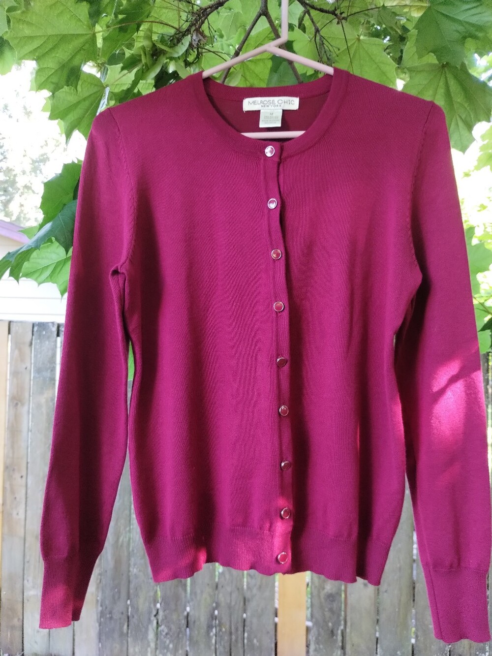 Melrose Chic New York Women's Burgundy Sweater